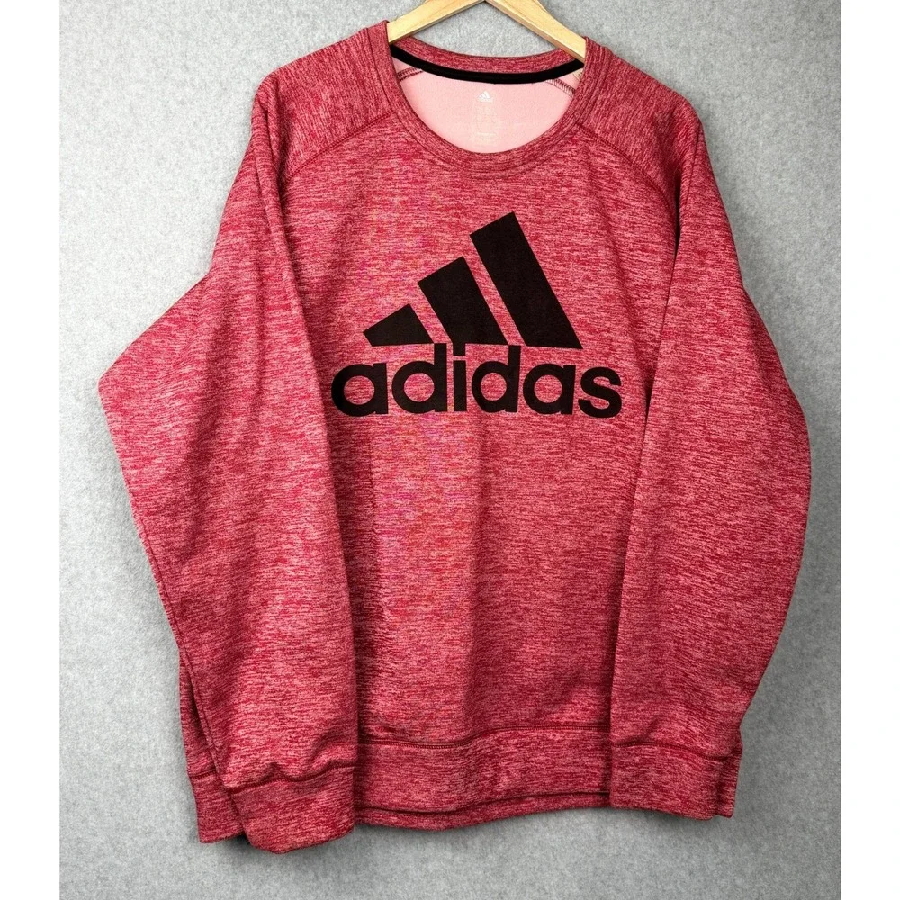 Adidas Climawarm Pullover Sweatshirt Logo Maroon XL Mens